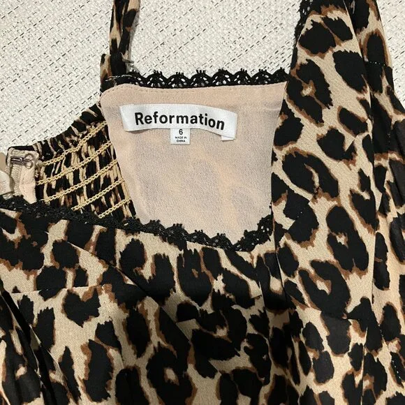 Reformation Felda Dress in Leo Animal Print Size 6 - Picture 12 of 15